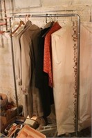 Metal Clothes Rack and Contents