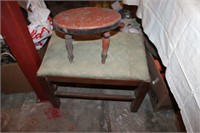 Sewing Stool and Small Wooden Stool