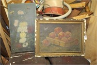 2 Paintings Oil on Canvas Fruit & Flowers