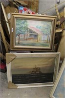Lot of Two Oil on Canvas Paintings