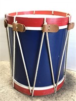 Patriotic military drum style end table / stand