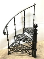 Scrolling metal spiral staircase decor