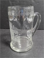 Etched beer mug