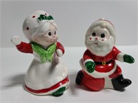 1985 Lefton ceramic Mr. & Mrs. Clause shakers