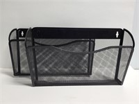 Pair of mesh metal wall file holders