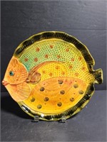 Stamped ceramic fish platter