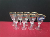 (8)Vintage Gold Rim Cocktail/Wine Glasses