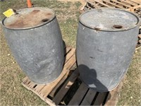 2 Antique Magnolia Petroleum Barrels