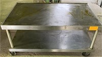 4ft Rolling Stainless Table w/ Bottom Shelf (2ft