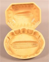 Two Antique Glazed Yellowware Corn Molds.