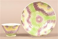 Four Color Spatter Loop Pattern Child's Cup and Sa