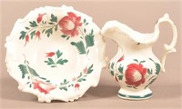 Rare Early Adams Rose Miniature Pitcher and Bowl.