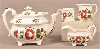 Four Pieces of Early Adams Rose Staffordshire Chin