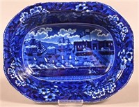 Historical Blue Staffordshire China Open Vegetable