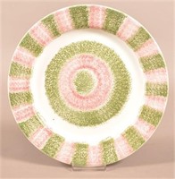Red and Green Rainbow Spatter Ironstone China Plat