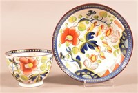 Gaudy Dutch China Single Rose Pattern Cup & Saucer