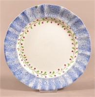Blue Spatter Holly Berry Pattern Ironstone China P