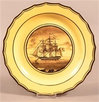 Canary Yellow Lustre Hard Paste China Plate.
