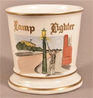 "Lamp Lighter" Painted China Occupational Shaving