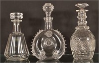 Three Various Baccarat, France Crystal Decanters.