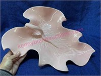 Large pink leaf dish - California pottery