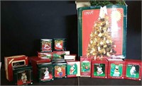 17 Carleton Christmas ornaments and tree