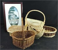 5 baskets and a Katherine Karnes Munn print