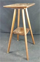 Solid Wood plant stand 30"H - needs refinishing