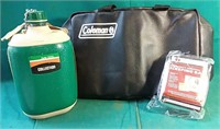 Coleman carry bag, canteen and emergency sleeping