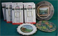 7 New plate hangers and 3 decorative plates