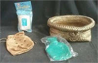 Natural loofah, mini hot water bottle & other