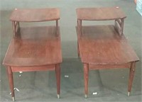 Two wooden end tables  18" x 32"