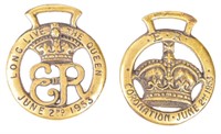 Coin (2) 1953 Coronation - Horse Brass - E. R.