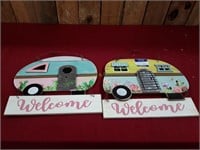 (2) 9.5" x 10.5" Travel Trailer Welcome Signs