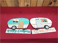 (2) 9.5" x 10.5" Welcome & Happy Campers Signs
