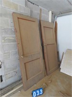 2 OLD DOORS WITH BRASS HINGES AND KNOBS