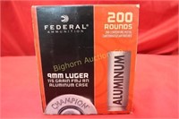 Ammo: 9mm 200 Rounds in Lot Federal