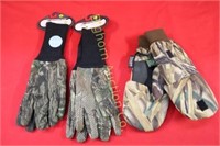 New Camo Gloves/Mittens 3 pair in lot