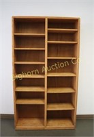 Oak Shelf Unit w/ 12 Adjustable Shelves