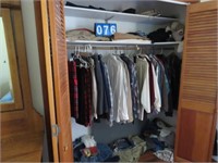 CONTENTS OF CLOSET MENS COTHES SCOTTIS KILTS AND