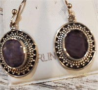 Sterling Earrings with Approx. 3 Ct. Sapphires ea.