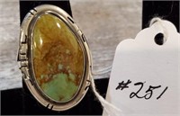 Super Quality Large Turquoise SS Ring Signed