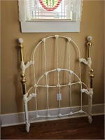 Painted Wrought Iron& Porcelain Single Bed Frame