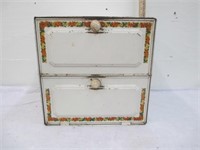 Vintage Enamel / Galvanized Double Bread Box