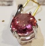 SS Pendant 3ct. Pink Topaz Ring