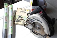 Door handle, honda repair book, circular saw