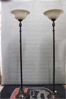 Two Oil-Rubbed Bronze Floor Lamps