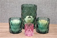 Yankee Glass and Ceramic Candle Holders