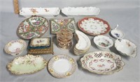 Porcelain Lot: Limoges, Bavaria, Rose Medallion