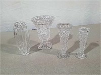 4 nice elegant glass vases